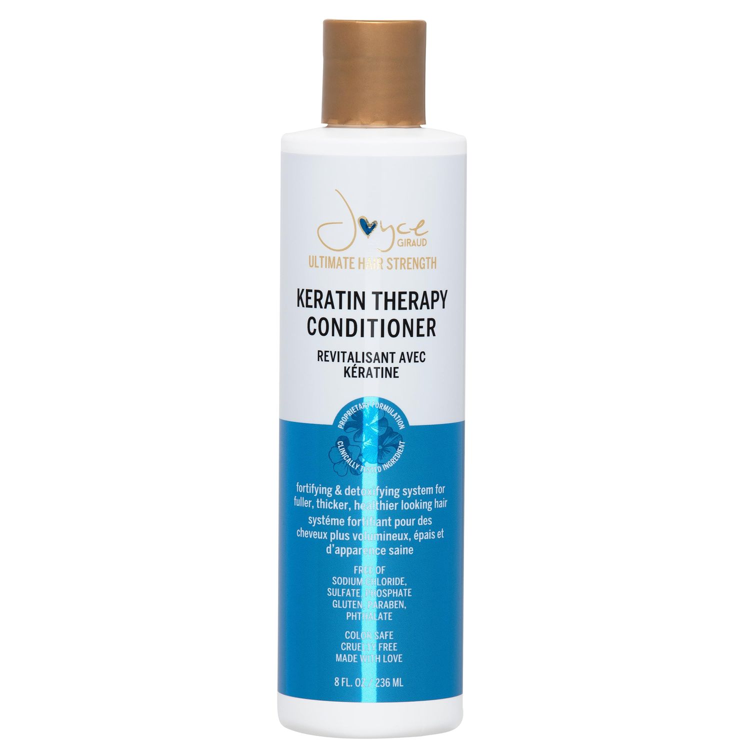Miracle Elixir Collection Joyce Giraud Ultimate Hair Strength Keratin Therapy Conditioner, with Cynatine Pure4 Oils, 8 Oz
