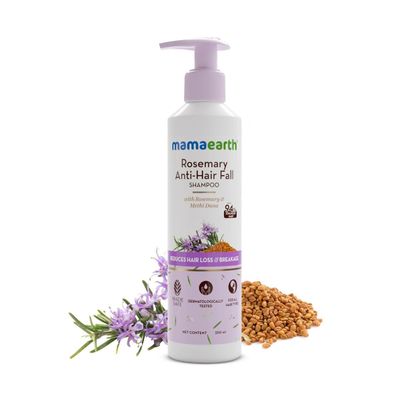 Mamaearth Rosemary Shampoo with Fenugreek Gently Cleanses Refreshes Scalp Sulfate Paraben-Free Suitable for All Hair Types 8.45 Fl Oz 250ml