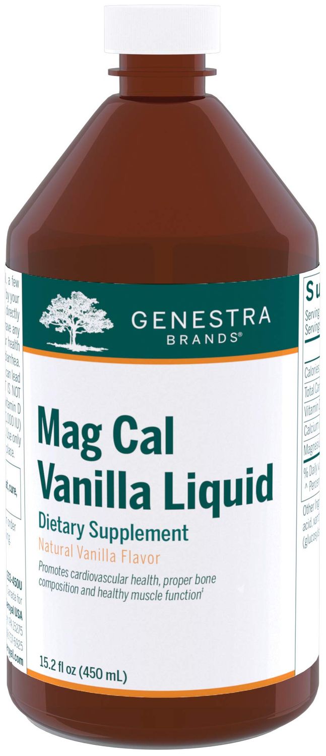 Genestra Brands Mag Cal Vanilla Liquid Calcium-Magnesium Supplement 15.2 fl. oz. Natural Vanilla Flavor
