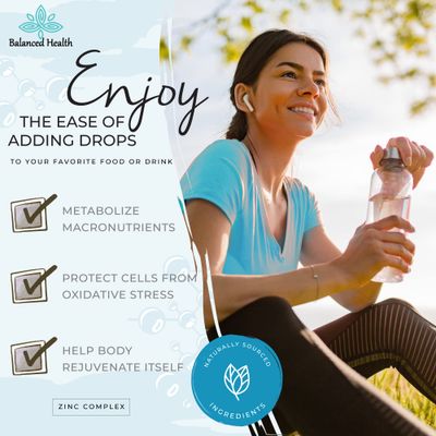 Balanced Health Zinc Complex - 30 Servings, 2oz, Peppermint Flavor, Vegan Liquid Ionic Zinc Sulfate Drops Plus Trace Minerals for Daily Immune System Support