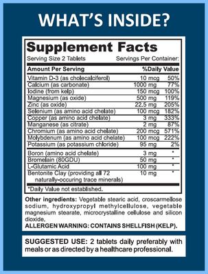 Mega Minerals Supplement by Youfit Nutrition All 72 Trace Minerals Premium Formula with Source of Minerals and Immune Health Support Iron Free All in One 1000mg Calcium 500mg Magnesium