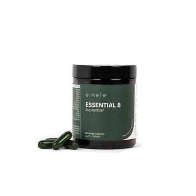 Essential 8 Multivitamin for Energy Immunity Support 8 Essential Nutrients Calcium, Vitamin B12, Omega3, Zinc, Iron, Vitamin D More Non-GMO, Vegan, GF 30 Servings (60 Softgel Capsules)