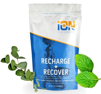 iON Creatine Recharge and Recover Athlete Bath Soak with Magnesium, Ginseng, Eucalyptus Epsom Salt 16 Oz Muscle Recovery and Preparation Much More Than Basic Epsom Salt