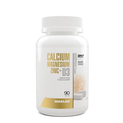Maxler Calcium Magnesium Zinc Plus Vitamin D3 - Essential Minerals Supplement - Calcium 1000mg Magnesium 600mg Zinc 15mg Vitamin D3 600IU - Immune Support - 90 Calcium Magnesium Zinc D3 Tablets