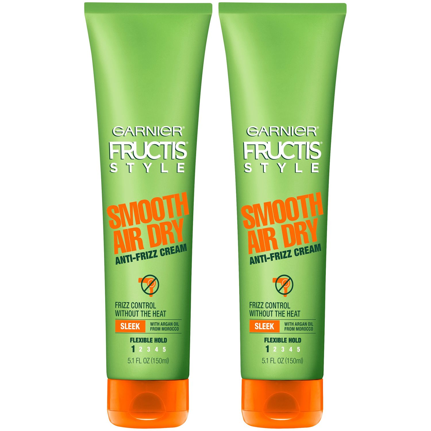 Garnier Fructis Style Smooth Air Dry Anti-Frizz Cream, Sleek, 5.1 Fl Oz, Pack of 2 (Packaging May Vary)