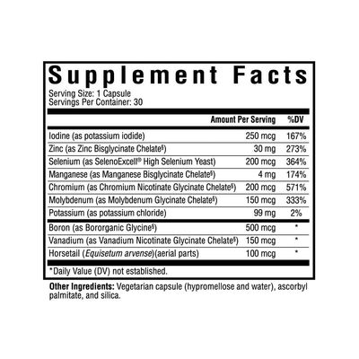 Seeking Health Trace Minerals Complex II - Immune Health Brain Health Supplement with Zinc Selenium - Copper- and Iron-Free Formula - Energy, Skin Hair Support Supplement - 30 Capsules