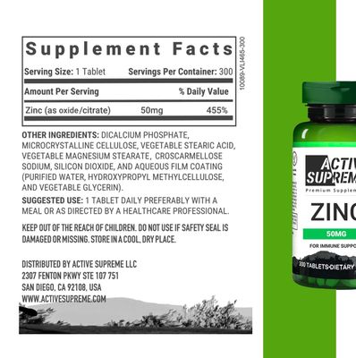 3 Pack Zinc Citrate 50 mg - Supplement to Support Immune System Reproductive Health