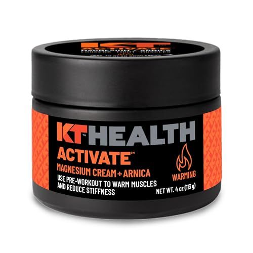 KT Health, Magnesium Cream, Activate - Warms Loosens Tight Muscles - Use Pre-Workout to Reduce Stiffness