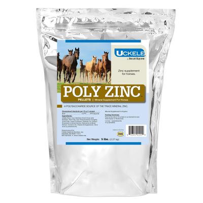 Uckele by SmartEquine Poly Zinc Pellets Pelleted Zinc Supplement for Horses Hoof Care Vitamins and Minerals Pellets Supports Bone and Hoof Wellness Equine Skin Coat Supplement 5 lb