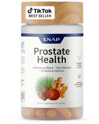 Snap Supplements Prostate Health Support Supplement, Saw Palmetto for Men Plus Stinging Nettle Root, Magnesium Citrate, Zinc and Plant Sterols, Supports Male Urinary Tract Health, 90 Capsules