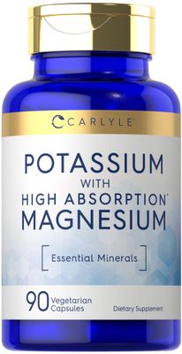 Carlyle Potassium Magnesium Supplement 90 Capsules High Absorption Vegetarian, Non-GMO Gluten Free