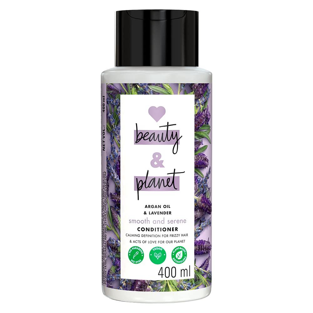 Love Beauty Planet Argan Oil and Lavender Natural Conditioner for Dry Frizzy hair, No Sulfates, No Paraben, 400ml