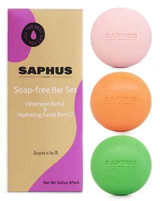 Hair Shampoo Bar Easter Gift Sets - 2 Shampoo Bars 1 Face Cleansing Bar - Promote Strengthen Hair Growth, Gentle Cleansing Skin, Paraben Sulfate Free (Rose, Citrus, Mint)