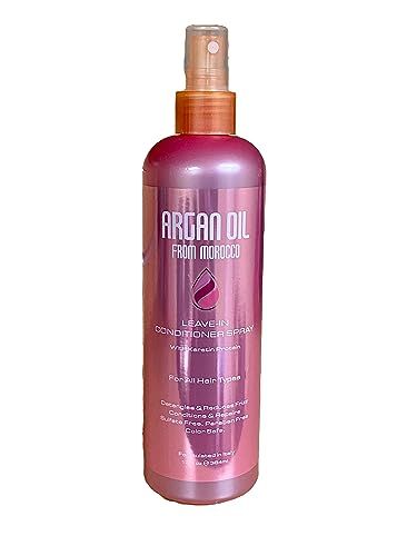 Argan Oil from Morocco Leave-In Conditioner Spray with Keratin Silk Protein, 13 fl.oz. (384 ml)