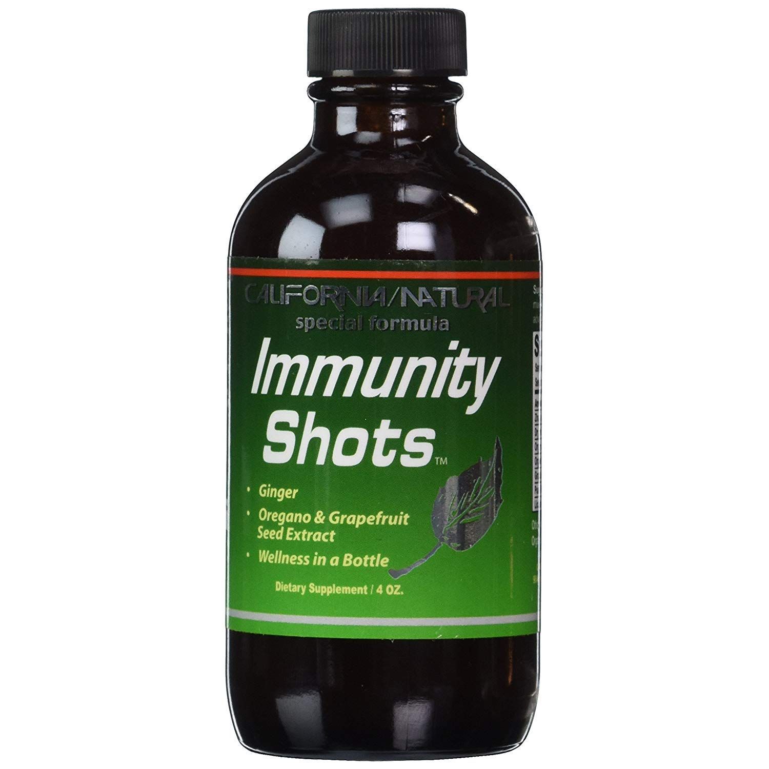 California Natural Immunity Shots 4oz Bottle Opti-Zinc, Organic Ginger Root, Oregano Oil - Potent Pure Immune System Booster - Immune System Support (Pack of 2)