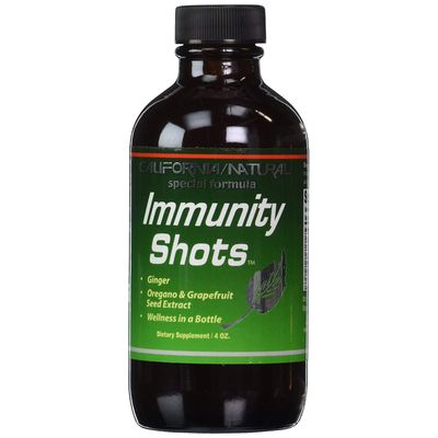 California Natural Immunity Shots 4oz Bottle Opti-Zinc, Organic Ginger Root, Oregano Oil - Potent Pure Immune System Booster - Immune System Support (Pack of 2)