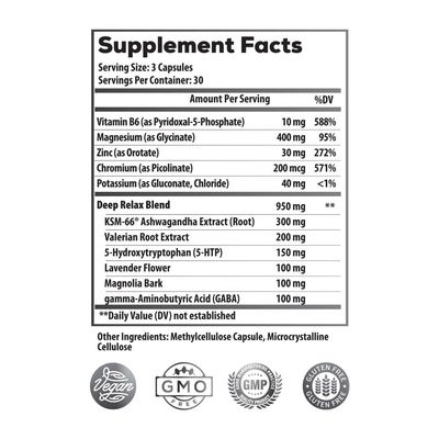 Ideal Infusion Nighttime Recovery Deep Sleep Supplement: Relaxation and Stress Support - Magnesium Glycinate, KSM-66 (Melatonin Free) Muscle Cramp Relief, Vegan