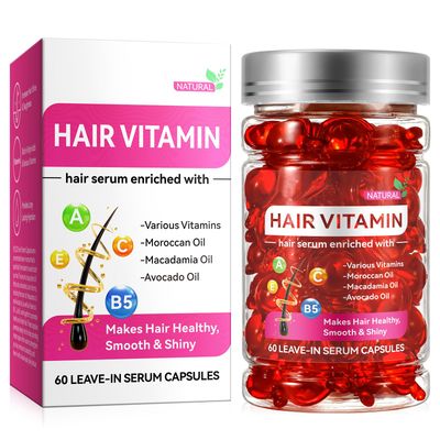 Generic Hair Treatment Serum 60PCS, Hair Vitamins Capsule, Hair Styling Serum for Frizzy Dry Hair, Styling Moisturizing Oil Capsules with Avocado Oils, Leave-in Anti Frizz Conditioner Capsules