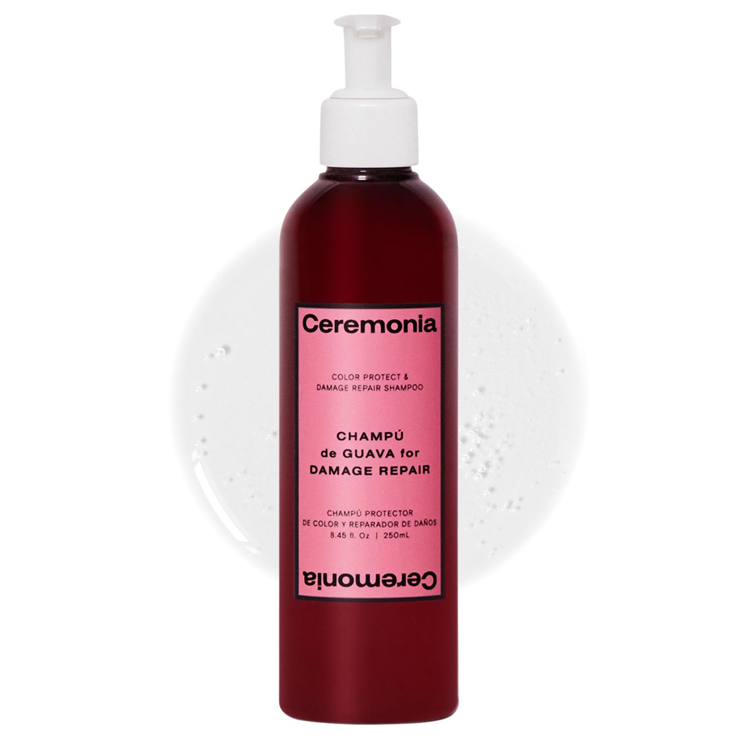 Ceremonia Guava Protect Repair Shampoo with Aloe Vera for Damaged and Color Treated Hair, 8.45 Fl Oz 250 mL