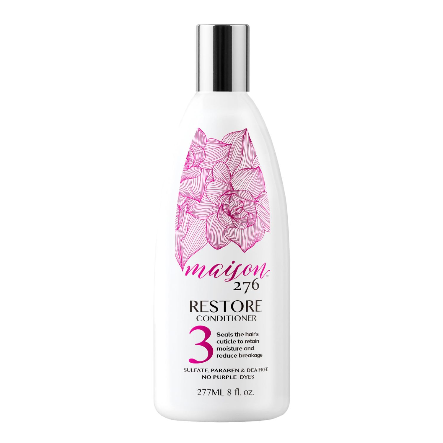 Maison 276 RESTORE Conditioner for Silver, Gray Blonde Hair, NOT a Purple Conditioner, Normalizes Hair pH, Replenishes Moisture, Reduces Breakage, Provides Shine, Sulfate-Free, 1, 8 oz Bottle