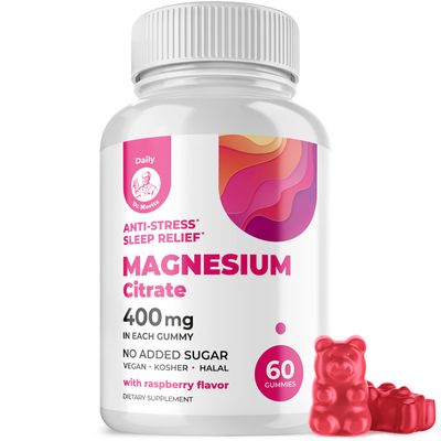 DR. MORITZ Magnesium Citrate Gummies Sugar-Free - Calm Magnesium Gummies Supplement for Children, Sugar-Free Chews for Kids Adults (60 Count)