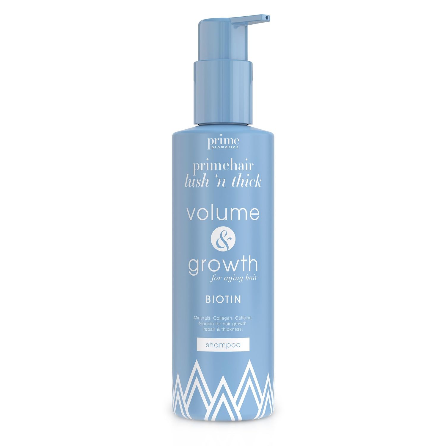 PRIME PROMETICS PrimeHair Lush N&#39; Thick Shampoo for Mature Women - Biotin Enriched, Sulfate-Free and Paraben-Free Shampoo with Hair Growth Promoting Ingredients - Volumizing, Hydrating