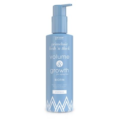 PRIME PROMETICS PrimeHair Lush N&#39; Thick Shampoo for Mature Women - Biotin Enriched, Sulfate-Free and Paraben-Free Shampoo with Hair Growth Promoting Ingredients - Volumizing, Hydrating