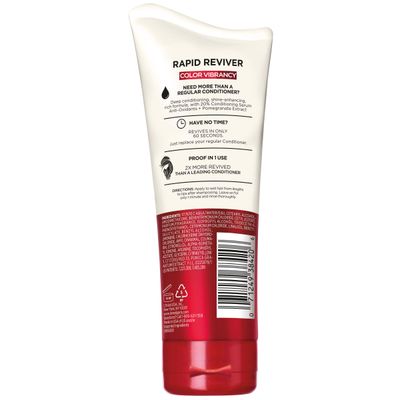 L Or al Paris Elvive Color Vibrancy Rapid Reviver Deep Conditioner, Repairs Damaged Color-Treated Hair, No Leave-In Time, with Damage Repairing Serum and Antioxidants, 6 oz.