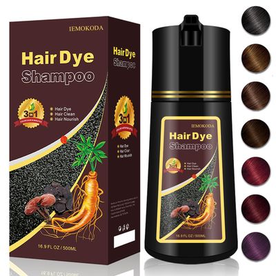 Light Brown Hair Dye Shampoo, 4 Weeks of Vibrant Color in Minutes, 3 in 1 Color Shampoo Hair Dye for Women Men, Natural Brown Coloring Shampoo for Painting Hair, Shampoo Para Canas, Herbal Formula
