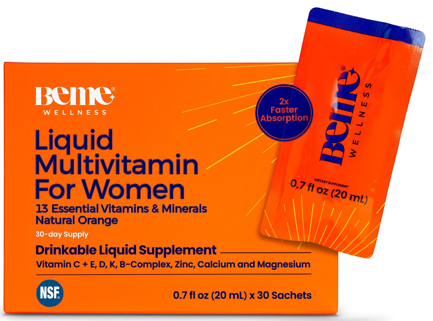 BeMe Liquid Multivitamin for Women - 2X Faster Absorption High Bioavailability - Vitamin CE, D, K, Calcium, Zinc, Magnesium - Clinically Tested Womens Multivitamin, Non-GMO, Soy, Dairy Free