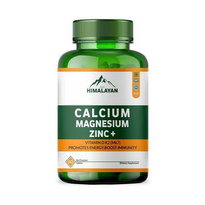 Divya Himalayan Calcium Magnesium Zinc Capsules with Vitamin D3 K2 B12 Calcium Supplement Capsules for Men Women for Muscle Growth Bone Health Joint Support - 60 Veg