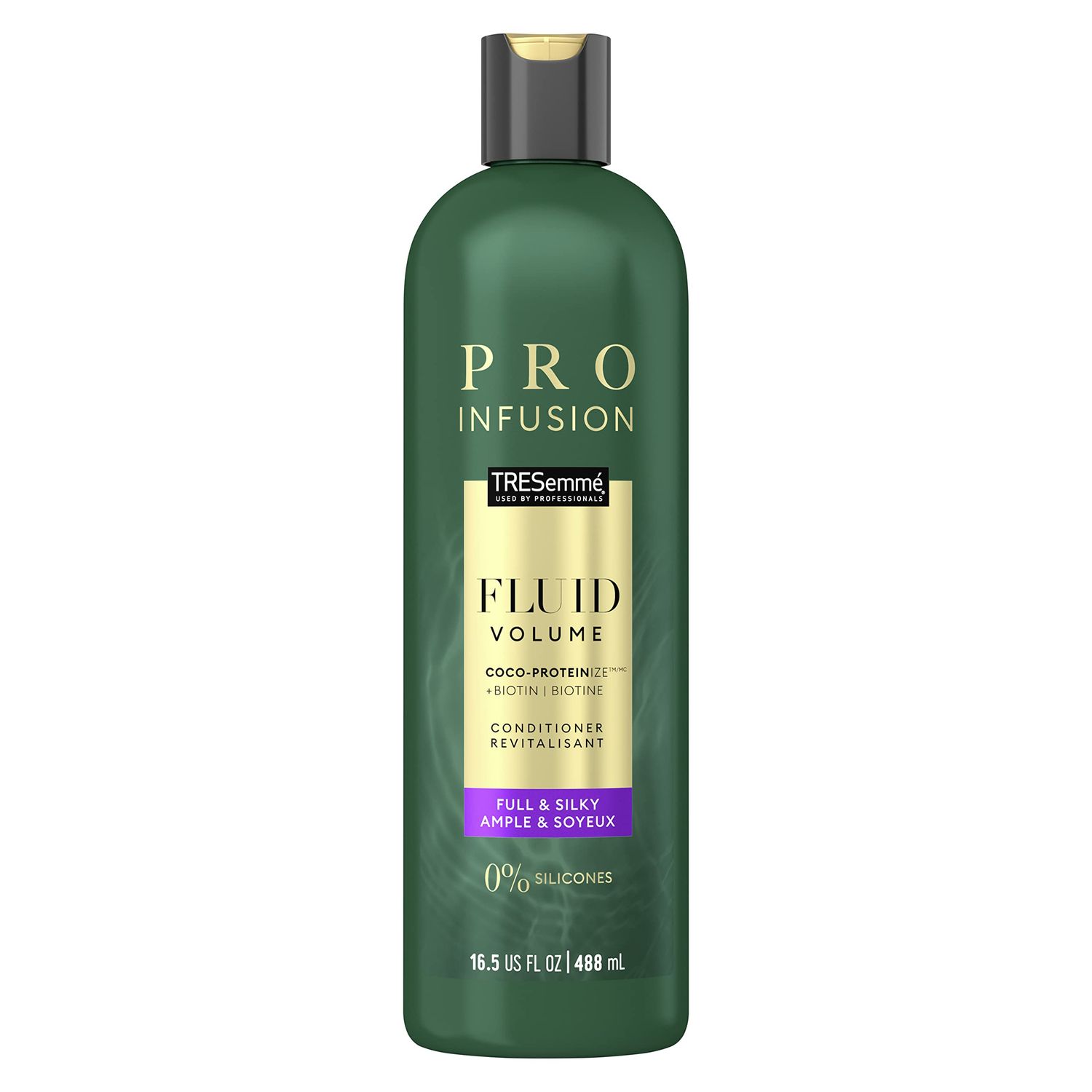 TRESemm Cruelty-Free Pro Infusion Fluid Volume Conditioner For Full Silky Hair Infused With Natural Coconut Droplets Plant-Based Salon Protein Biotin 16.5oz