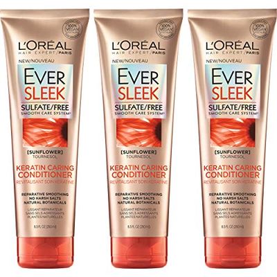 L&#39;Oreal Paris Hair Care Eversleek Sulfate Free Keratin Caring Conditioner, 3 Count