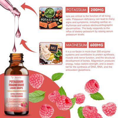 Potassium Magnesium Supplement Liquid Drops - Vitamin K 2 Potassium Supplement Complex Magnesium Glycinate Liquid Citrate Oil High Absorption Potasio Support Bone, Muscle, Leg Cramps, Immune Support