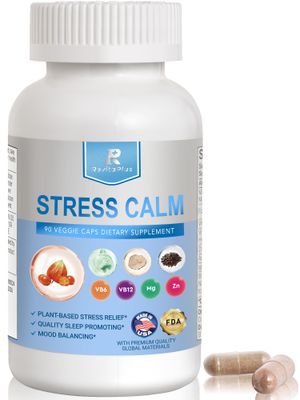 RevitaPlus 8-in-1 Ashwagandha Supplements with B12 B6 Magnesium Maca Zinc Folate, Cortisol Supplements for Women and Men Supports Stress Relief, Sleep, Energy, Focus(90 Capsules)