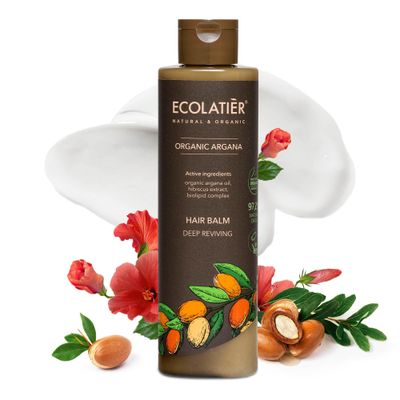 Deep Reviving Hair Balm With Organic Argan Oil - 98.6 Natural, Vegan, Deep Conditioner for Curly Dry Hair, Moisturizing Sulfate-Free, 8.5 Fl Oz 250ml
