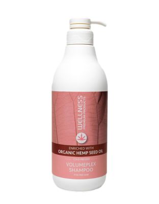 Wellness Premium Products Volumeplex Volumizing Shampoo for Fine Hair Hyaluronic Acid Organic Hemp Seed Oil Volume-Boosting, Nourishing Formula Plant-Based Therapy, Color Safe, 1L (33.8 fl.oz)