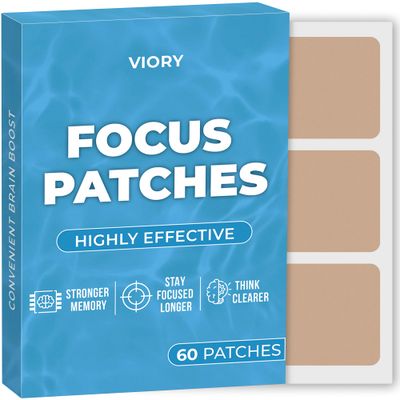 Focus Patches (Pack of 60) - 100 Natural Patch for Women and Men - with Zinc Biotin - Energy, Focus Body Support - Enhanced Formula
