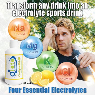 elete CitriLyte Electrolyte Add-in Hydration Drops Sodium, Magnesium, Potassium Slight Lemon Flavor, All Natural Leg and Muscle Cramp Relief Transform Any Drink into a Sports Drink, 8.3 oz