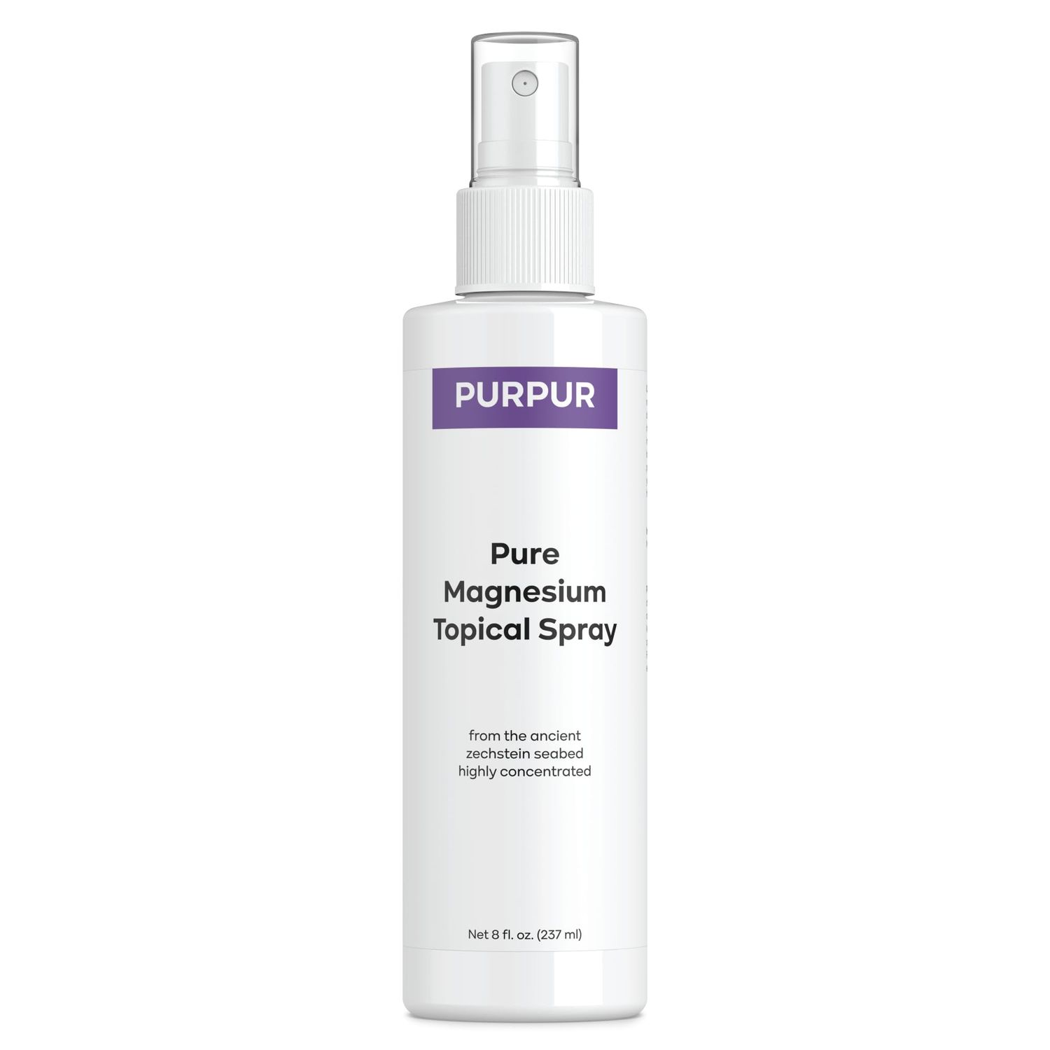 PURPUR Zechstein Magnesium Oil Spray - 100 Pure Topical Magnesium Supplement for Muscle Recovery, Joint Support, and Skin Health, 8 oz