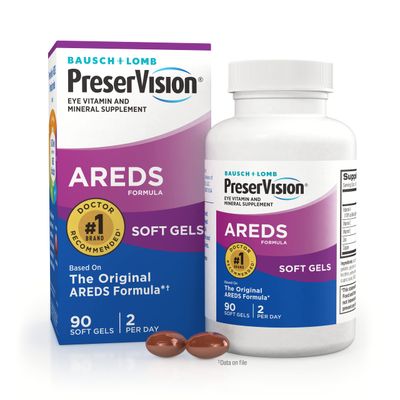 PreserVision AREDS Eye Vitamin Mineral Supplement, Contains Vitamin C, A, E, Zinc Copper, 90 Softgels (Packaging May Vary)