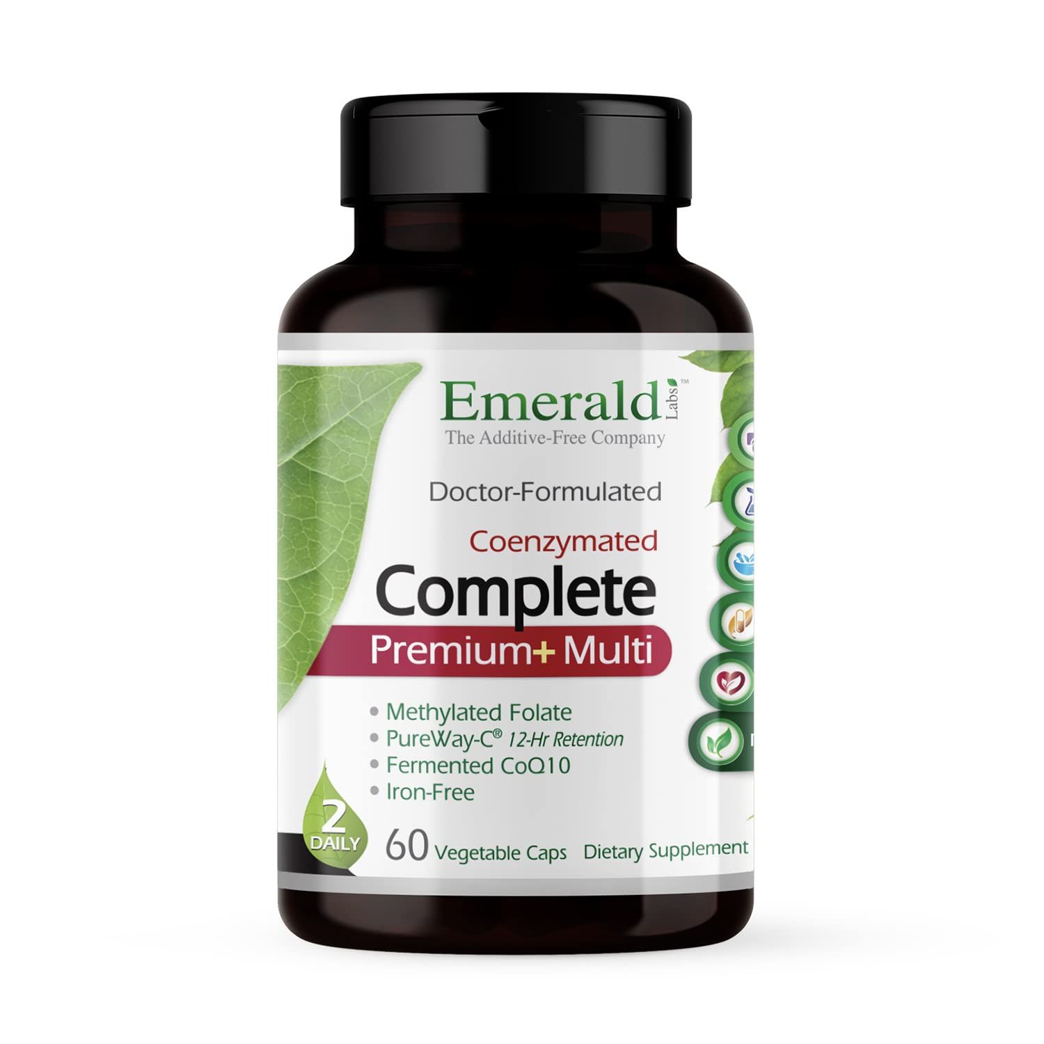 EMERALD LABS Complete Premium Multi - Multivitamin for Digestive Immune Support with Vitamin C as PureWay-C, B Vitamin Complex, Albion Chelated Zinc More - 60 Vegetable Capsules (30-Day Supply)