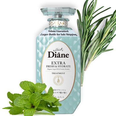 Moist Diane Keratin Hair Treatment for Oily Hair Dry Ends Men Women, Organic Hair Conditioner with Argan Oil Tea Tree Extract, Scalp Clarifying Solution from Japan, FREASH HYDRATE, 15.2 Fl Oz