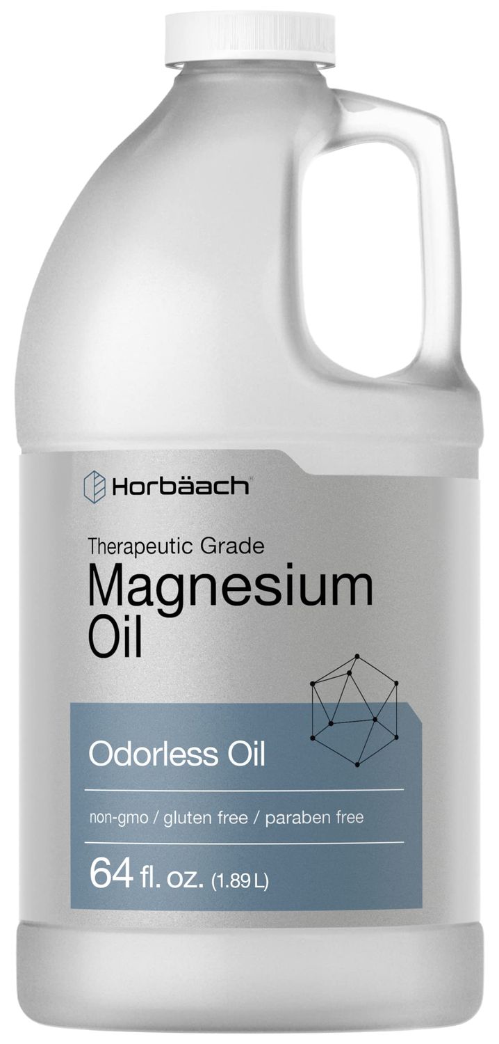 Horb ach Magnesium Oil 64 fl. oz Therapeutic Grade Vegetarian, Non-GMO, Gluten Free, and Paraben Free Odorless Formula