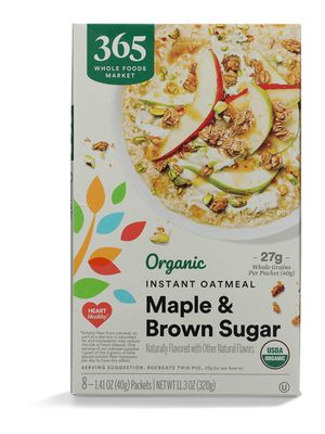 365 by Whole Foods Market, Organic Maple Brown Sugar Instant Oatmeal 8 Pack, 11.3 Ounce