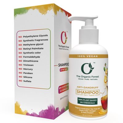 Anti-Dandruff Shampoo - Sulfate-Free, Dry Scalp Soothing, Itchy Relief, Tea Tree Oil Apple Cider Vinegar, Paraben Free - Best for Flakes, Itching Scalp Care