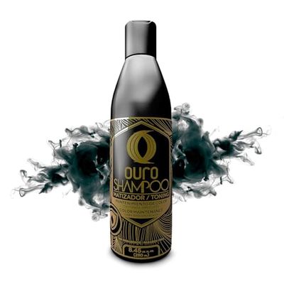OURO Color-Enhancing Shampoo for Dark Brown Black Hair - Neutralizes Yellow Tones, Boosts Shine Intensity, Revitalizes Gray Hair, Protects Color, Use 2-3x Weekly for Best Results (8.45OZ)