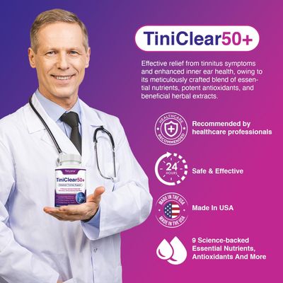 Tinnitus Relief for Ringing Ears Supplement: Natural Hearing Health Formula - Flavonoid-Free, with Vitamins, Melatonin, Ginkgo Biloba Magnesium - For Men Women, 120 Capsules, Made in USA