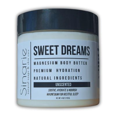 Sweet Dreams Magnesium Emulsified Body Butter, 4 oz., 1 Count Mango Butter Premium Magnesium Oil Natural Ingredients Magnesium Lotion