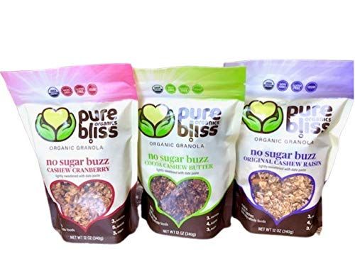 Granola 12oz, 3 Pack, Gluten Free, Vegan, Low Glycemic, Date Sweetened only (Variety Pack, 12 oz Pouches (Pack of 3))